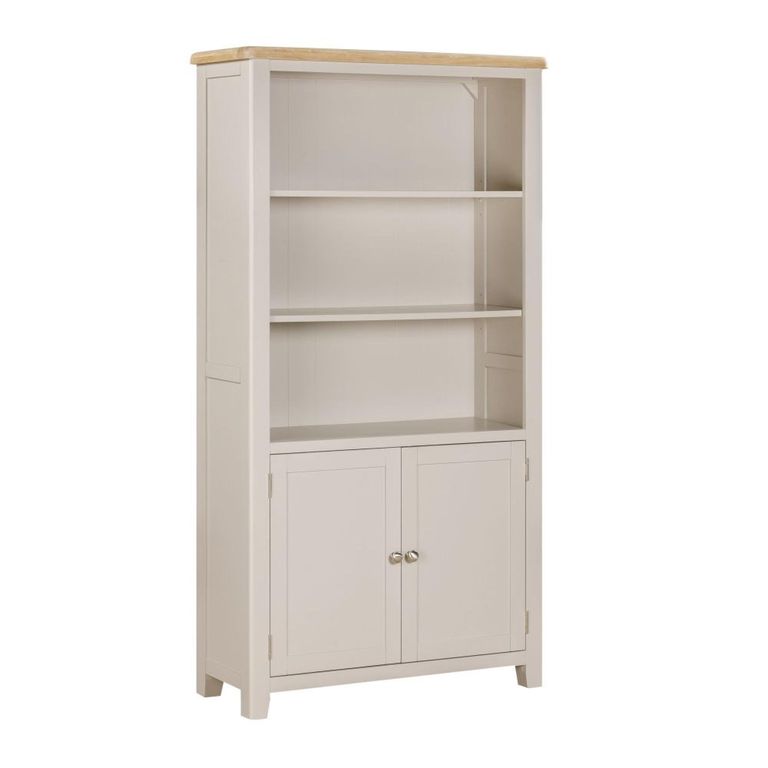 Windermere Painted Bookcase - 2 Door - Oyster Grey