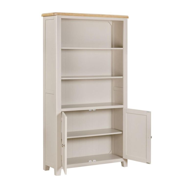 Windermere Painted Bookcase - 2 Door - Oyster Grey