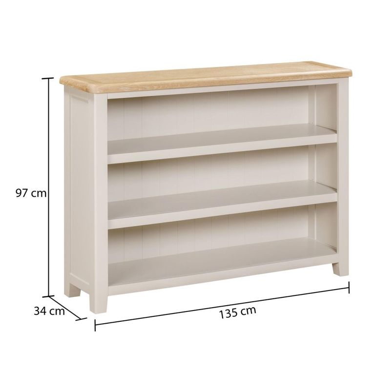 Windermere Painted Bookcase - Low - Oyster Grey