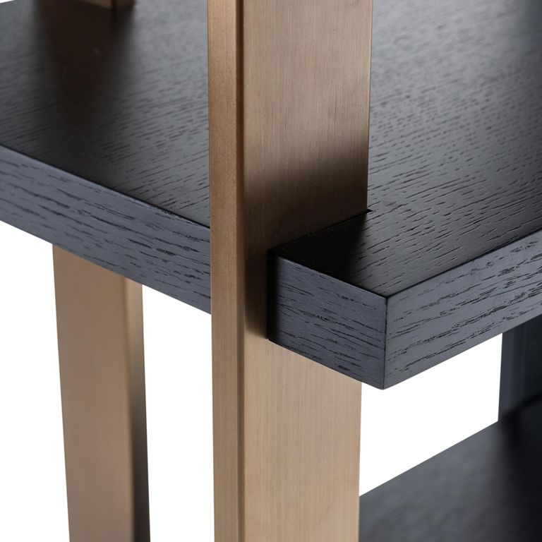 Alexander Jones Bookcase - Wide - Charcoal and Brass