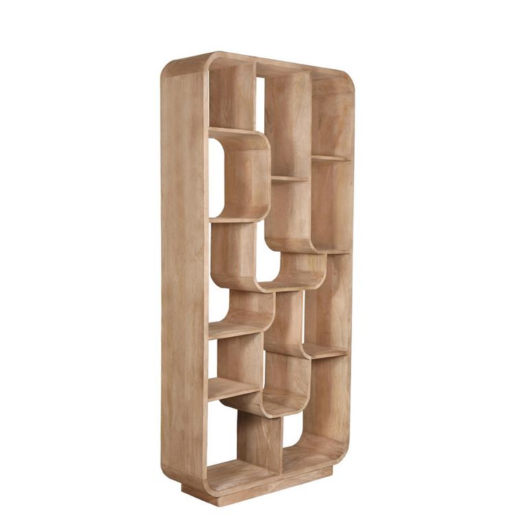 Brix Logan Open Shelving Unit - Almond - Mango Wood