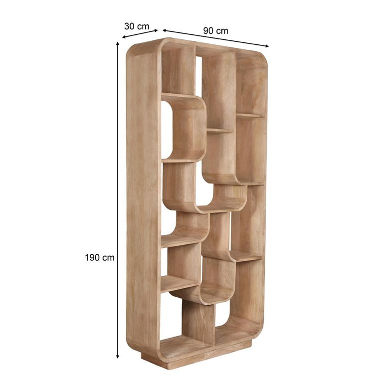Brix Logan Open Shelving Unit - Almond - Mango Wood