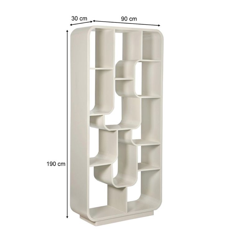 Brix Logan Open Shelving Unit - Off White - Mango Wood
