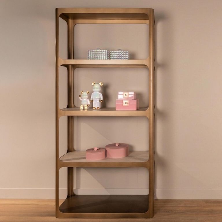 Claridge Shelving Unit - Brushed Gold - Ceramic
