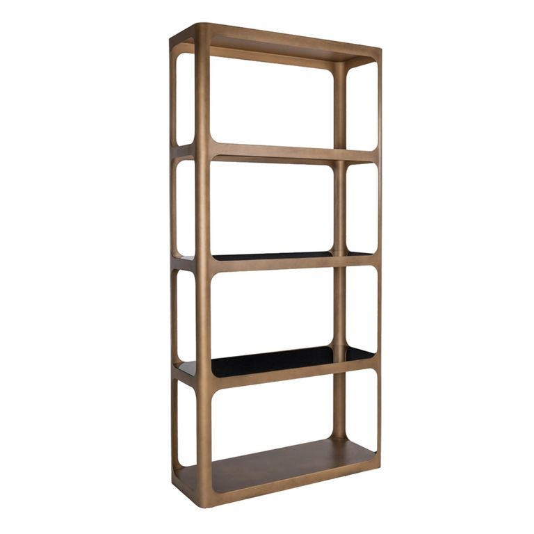 Claridge Shelving Unit - Brushed Gold - Ceramic