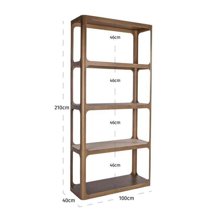 Claridge Shelving Unit - Brushed Gold - Ceramic