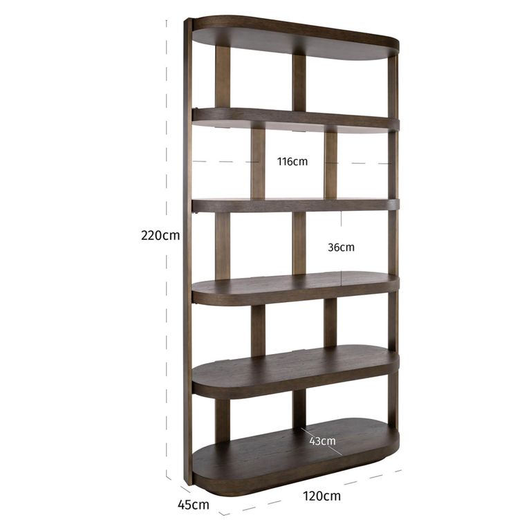 Ellington Shelving Unit - Brown - Oak