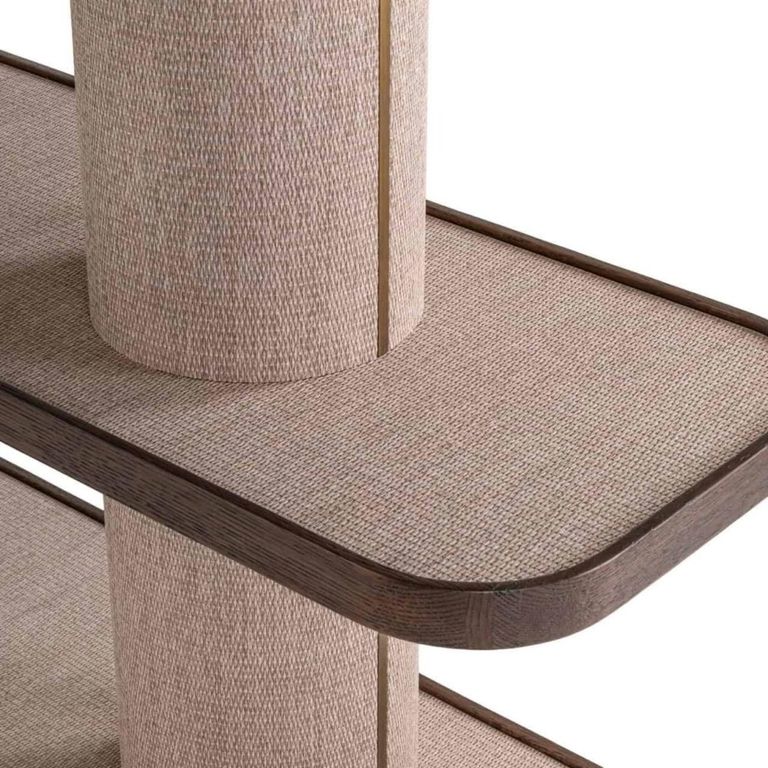 Willox Curved Open Shelving Unit - Beige and Brown - Oak