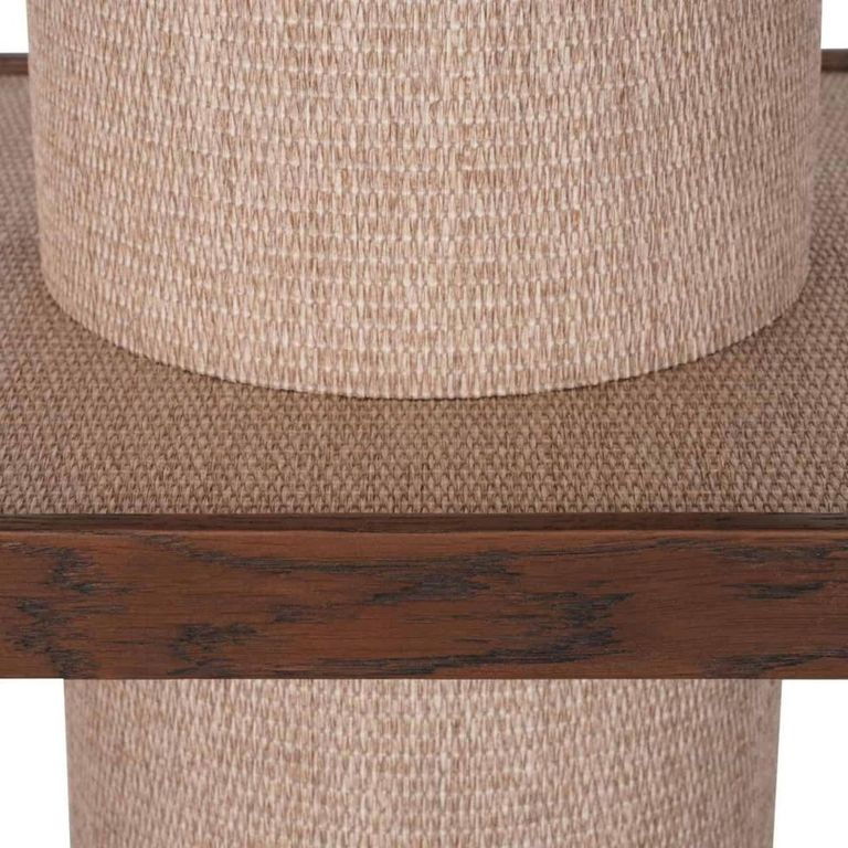 Willox Curved Open Shelving Unit - Beige and Brown - Oak