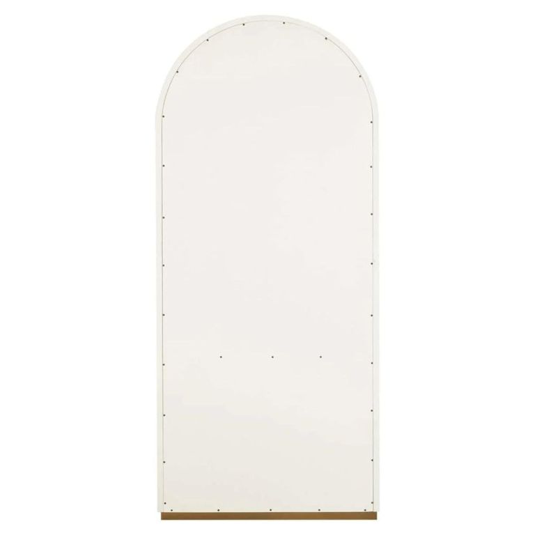 Tivoli Fluted Storage Cabinet - 2 Door - Arched - with Gold Trim - White - Ceramic