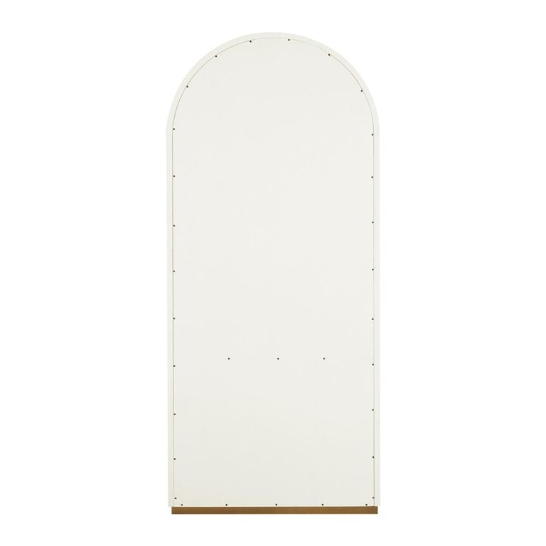 Tivoli Fluted Storage Cabinet - 2 Door - Arched - with Gold Trim - White - Ceramic