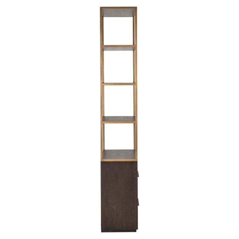Carter Shelving Unit - 2 Drawer - Brown - Oak and Metal