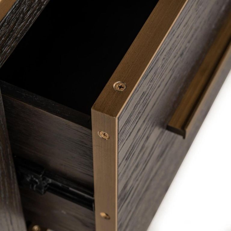 Carter Shelving Unit - 2 Drawer - Brown - Oak and Metal