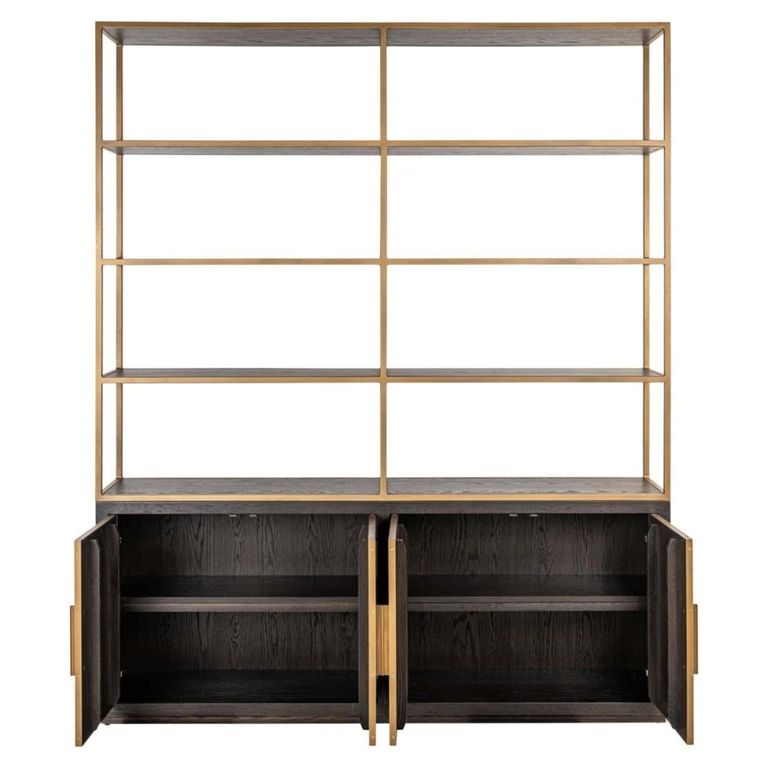 Carter Shelving Unit - 4 Door - Large - Brown - Oak and Metal