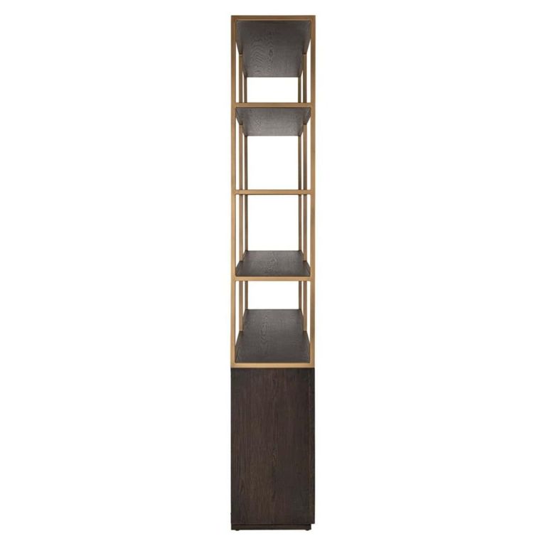 Carter Shelving Unit - 4 Door - Large - Brown - Oak and Metal