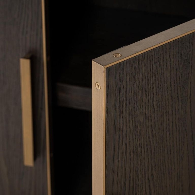 Carter Shelving Unit - 4 Door - Large - Brown - Oak and Metal