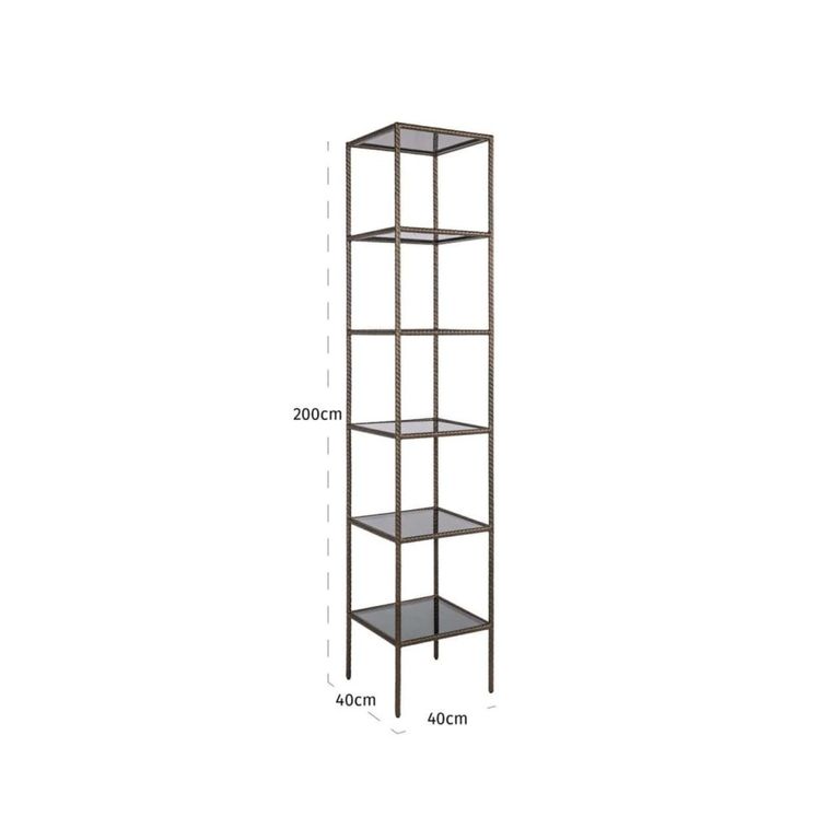 Sheridon Open Shelving Unit - Gold - Glass and Metal