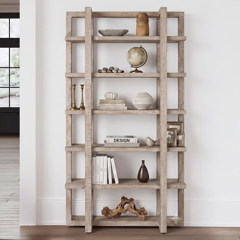 Lewis Open Shelving Unit - Rustic Natural - Wooden