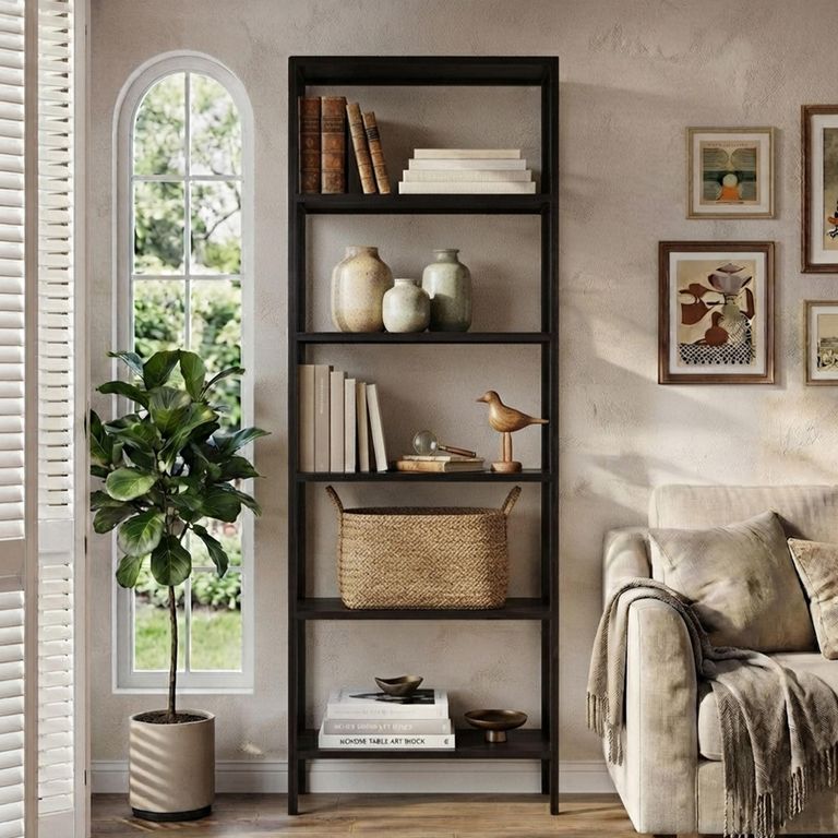 Wellington Open Shelving Unit - Slim - Black - Metal