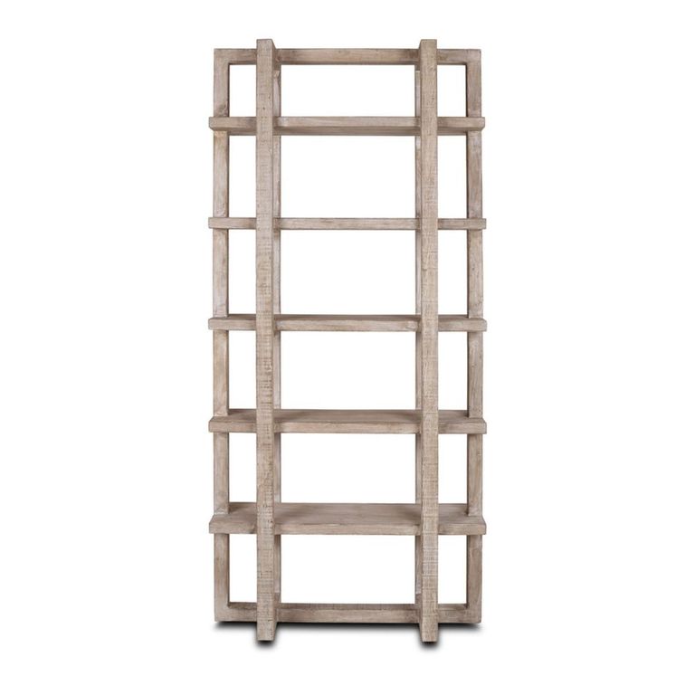 Lewis Open Shelving Unit - Rustic Natural - Wooden