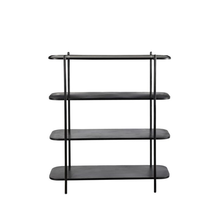Norman Curved Open Shelving Unit - Black - Metal