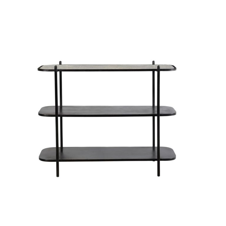 Norman Curved Open Shelving Unit - Low - Black - Metal