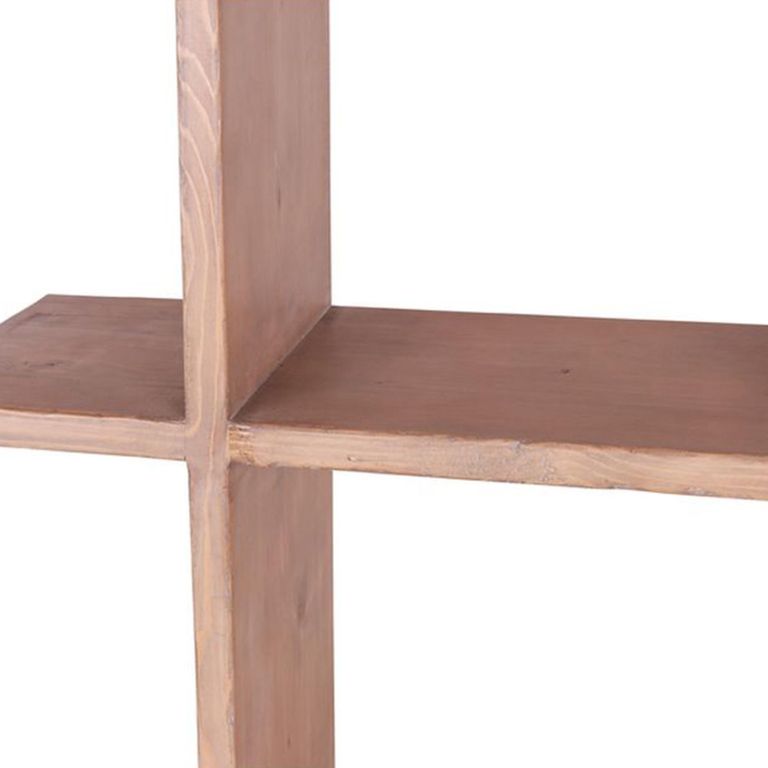Quincy Open Shelving Unit - Geometric Design - Natural - Pine Wood