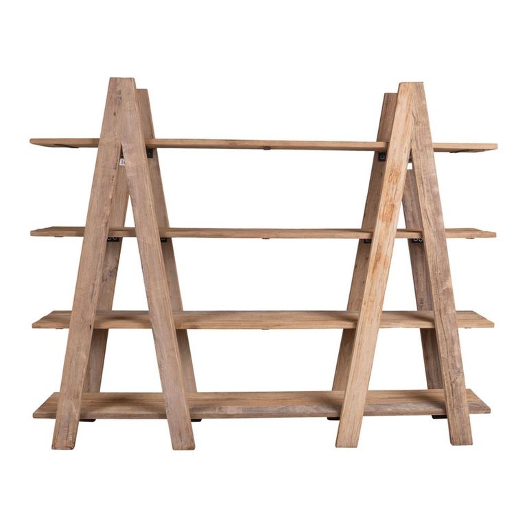 Santander Open Shelving Unit - A-Frame - Rustic Natural - Wooden