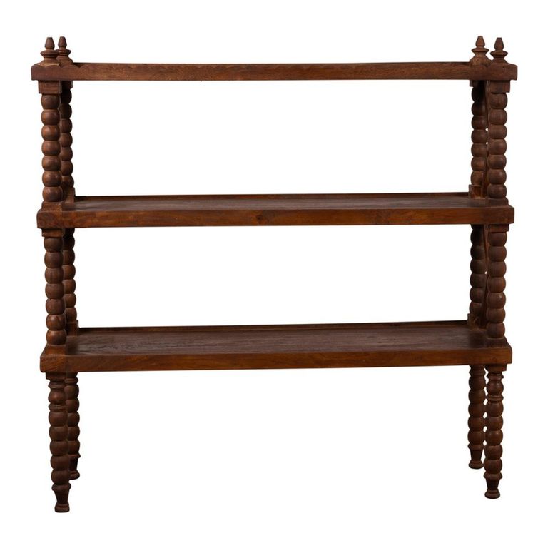 Open Shelving Unit - Spindle Frame - Rich Dark - Wooden