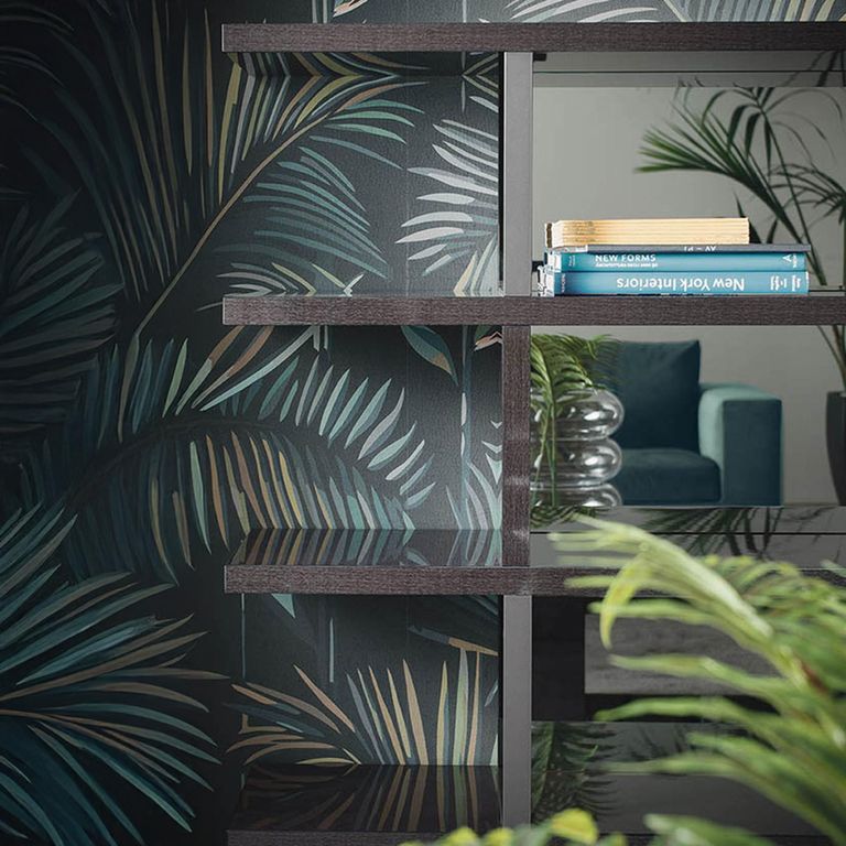 Heritage Open Bookcase - with Glass - Dark Velvet Birch High Gloss