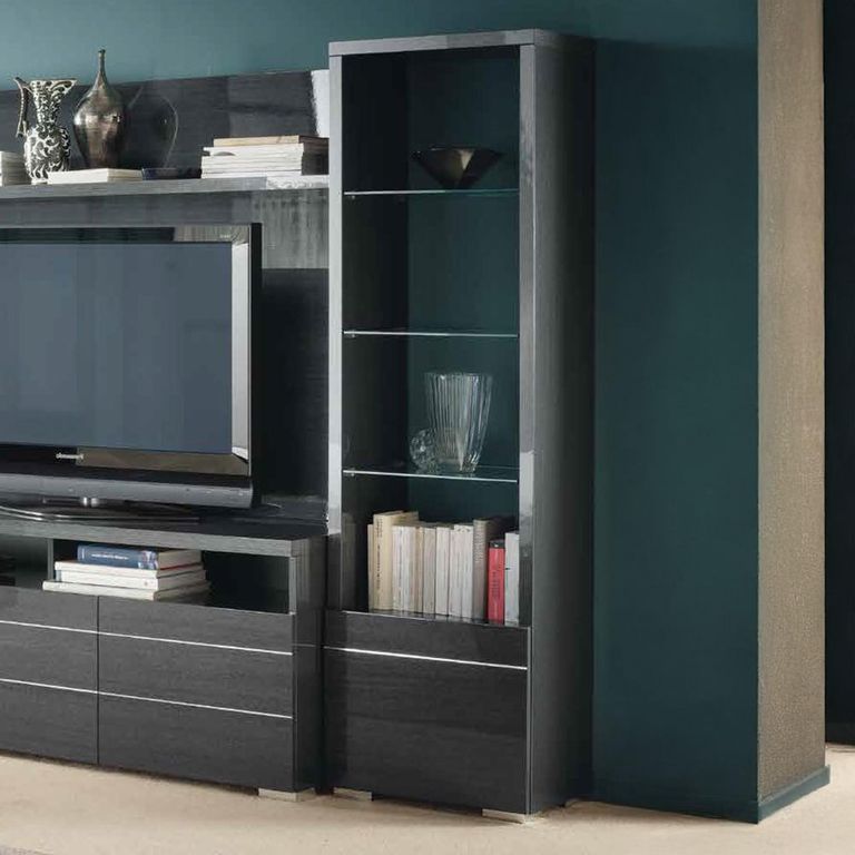 Versilia Bookcase - 1 Door RHF - Black