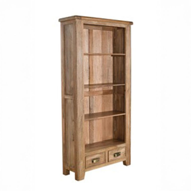 Dorset Bookcase - Tall - 2 Drawer - Rustic - Mango Wood