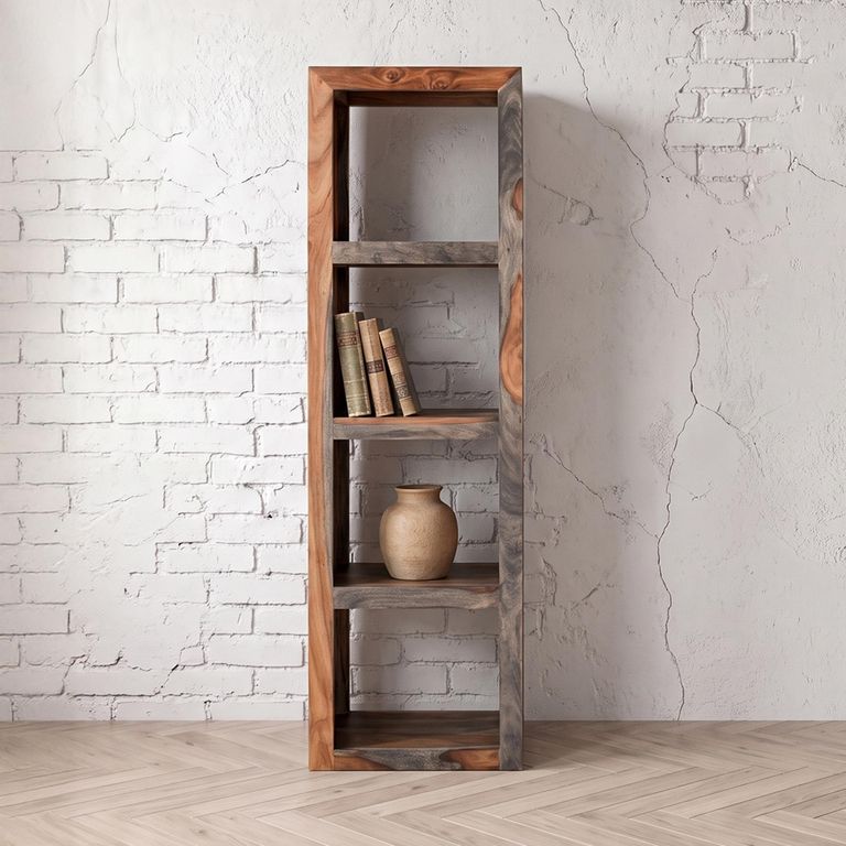 Cube Goa Petite Bookcase - 4 Hole - Rustic Sheesham
