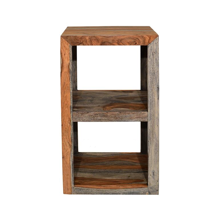 Cube Goa Petite Bookcase - 2 Hole - Rustic Sheesham