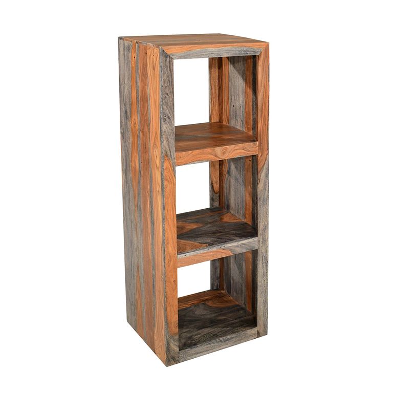 Cube Goa Petite Bookcase - 3 Hole - Rustic Sheesham
