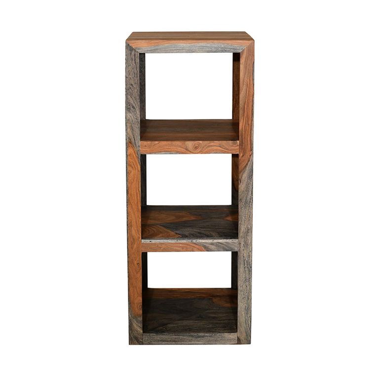Cube Goa Petite Bookcase - 3 Hole - Rustic Sheesham