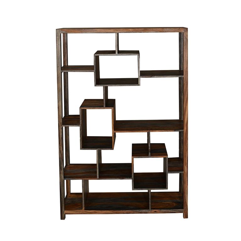 Cube Goa Petite Bookcase - Geometric - Rustic Sheesham