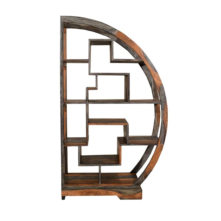 Cube Goa Petite Shelving Unit - Half Round - Rustic Sheesham