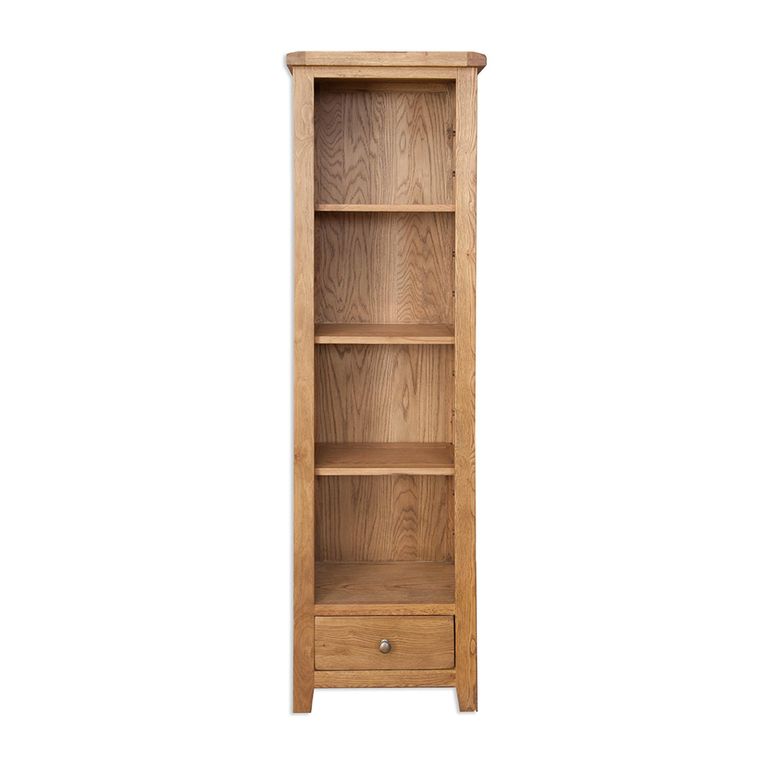 Melbourne Country Oak Bookcase - 1 Drawer - Tall - Rustic