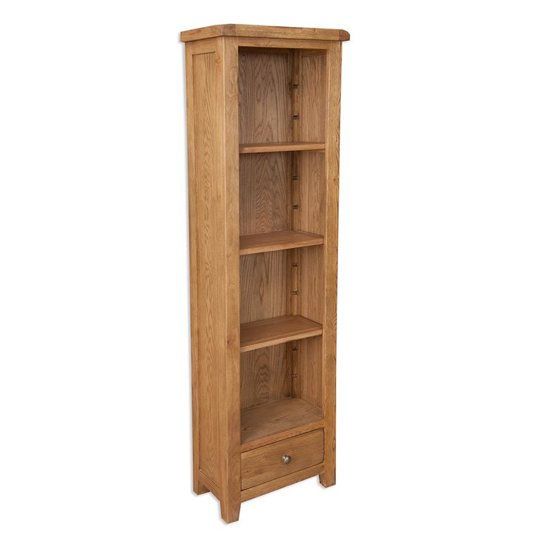 Melbourne Country Oak Bookcase - 1 Drawer - Tall - Rustic