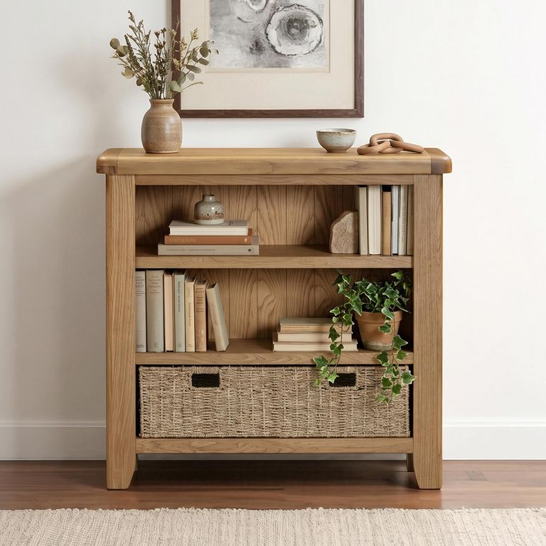 Hopewood Oak Storage Small Bookcase