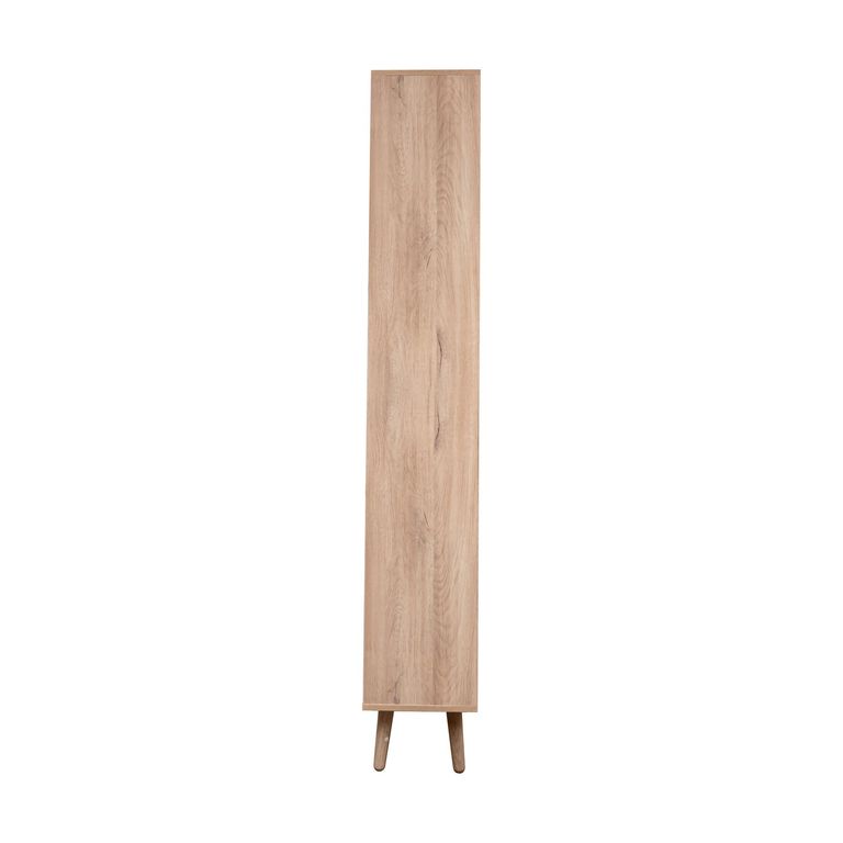Clearance - Ferrero Natural and Woven Rattan Open Shelving Unit with Cupboard