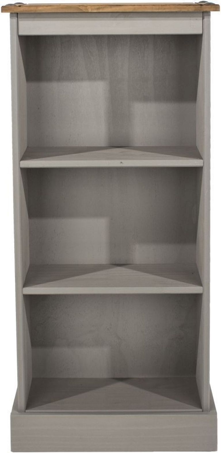 Corona Low Narrow Bookcase - Grey Mexican Pine
