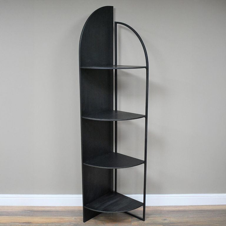 Shelving Unit - Black Metal - Corner
