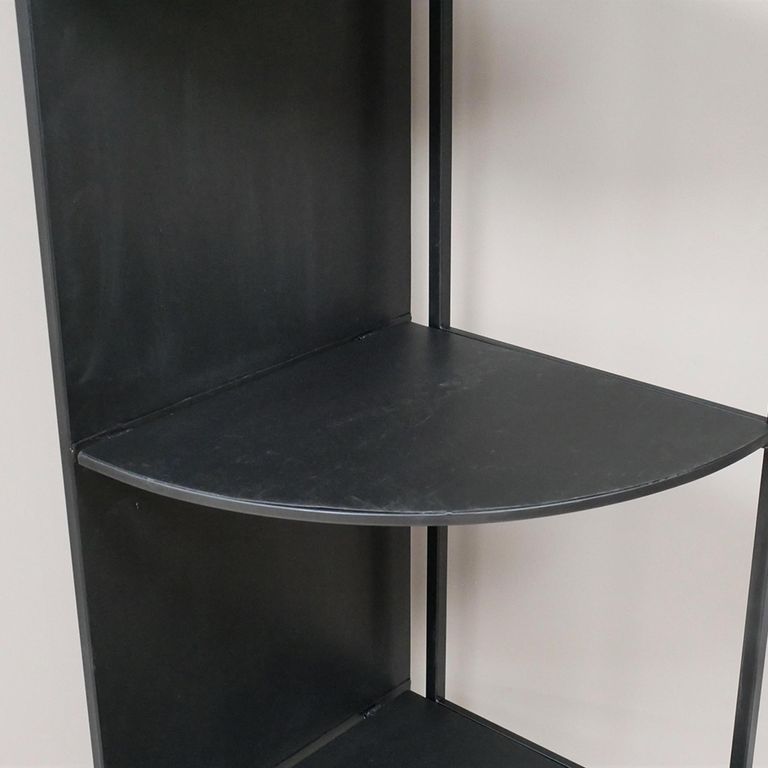 Shelving Unit - Black Metal - Corner