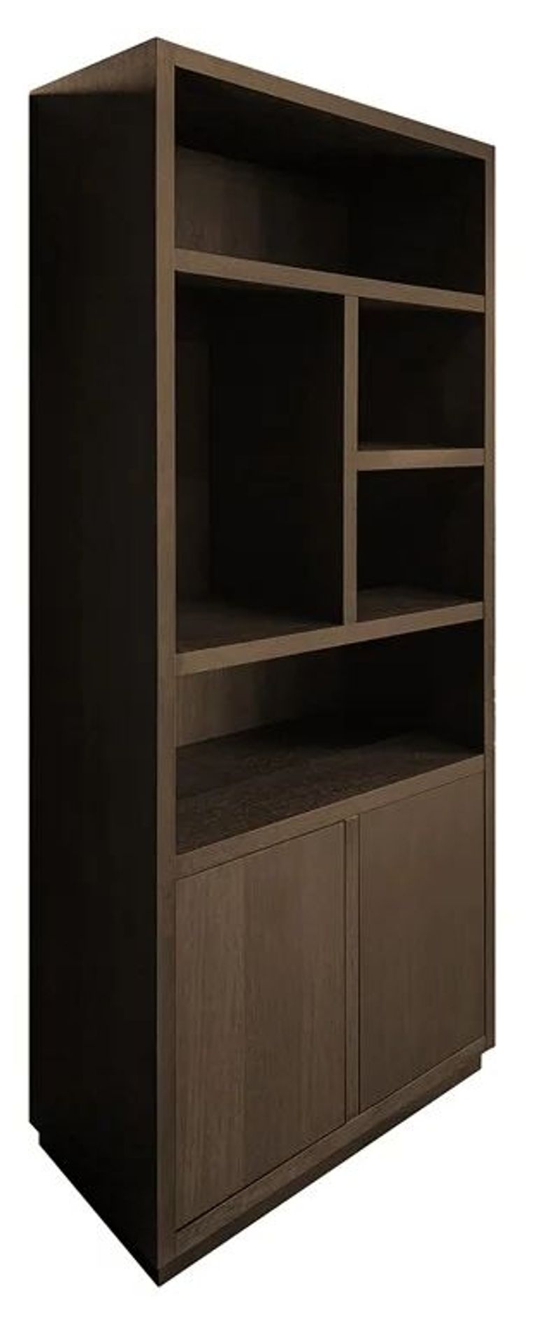 Oakura Dark Oak Bookcase with Cupboard - LH
