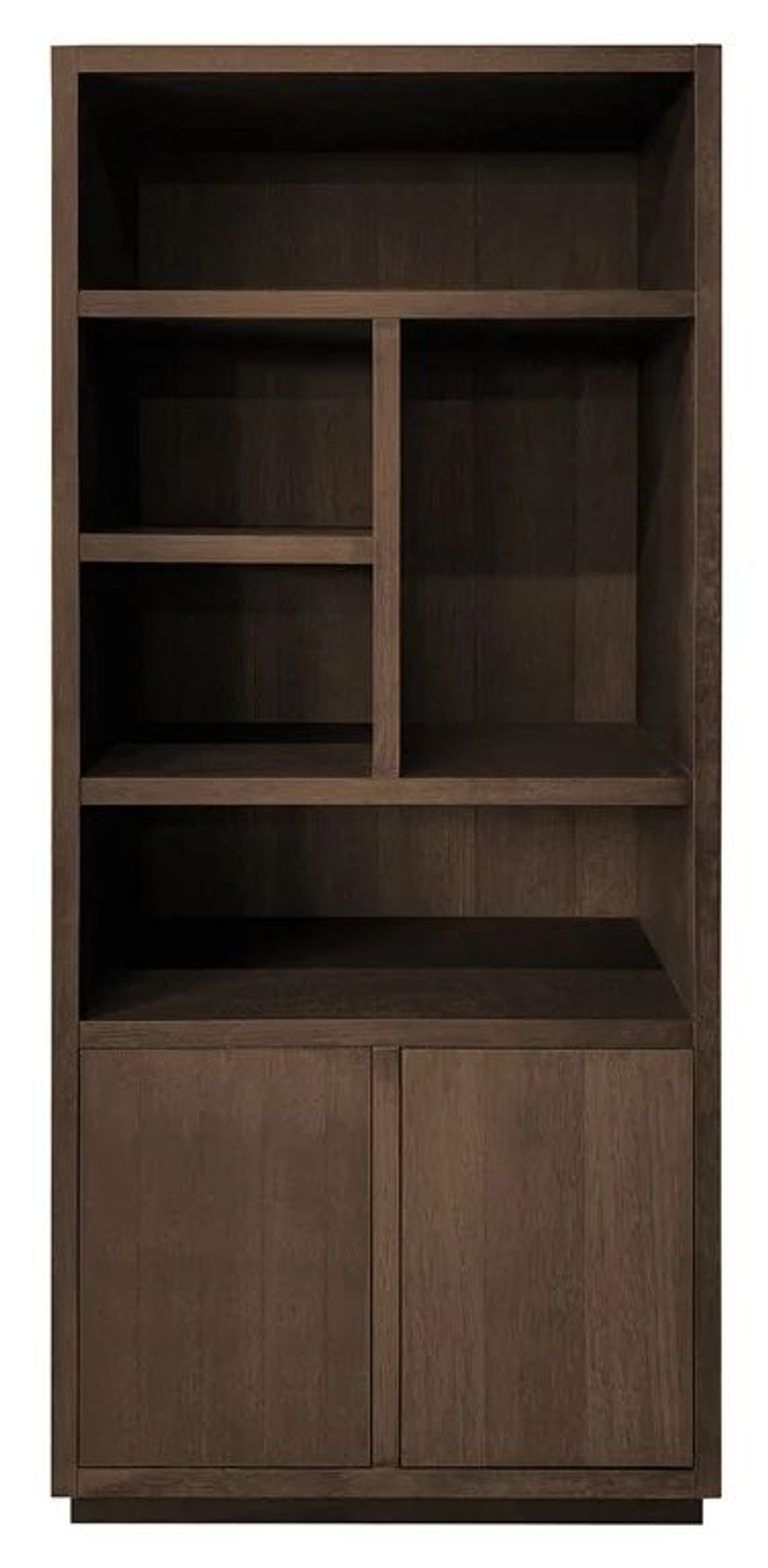 Oakura Dark Oak Bookcase with Cupboard - LH