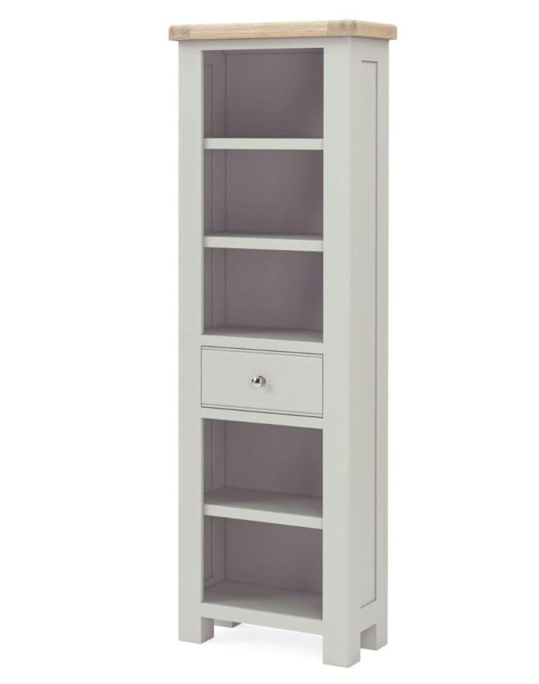 Salcombe Bookcase - Slim - 1 Drawer - Grey Oak
