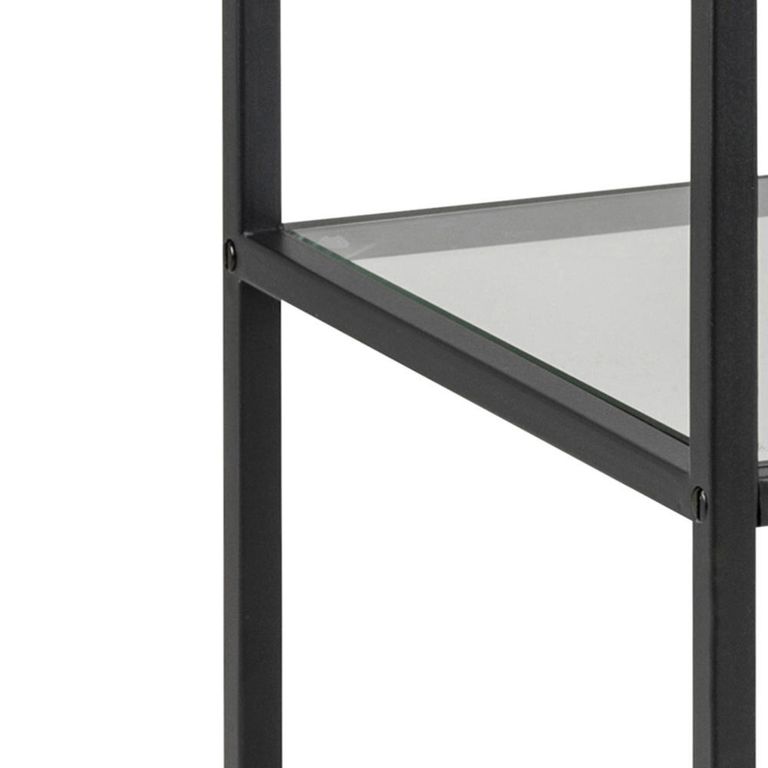 Seaford Shelving Unit - Small Open - Clear Glass and Black Metal