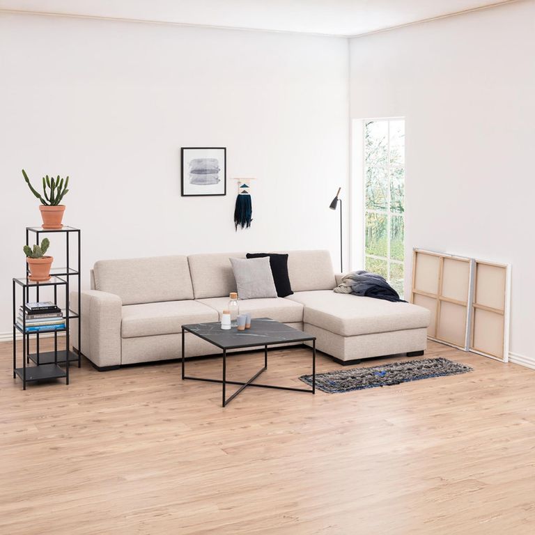 Seaford Shelving Unit - Small Open - Clear Glass and Black Metal